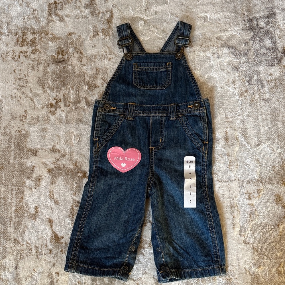 Kids Dark Blue Denim Overalls